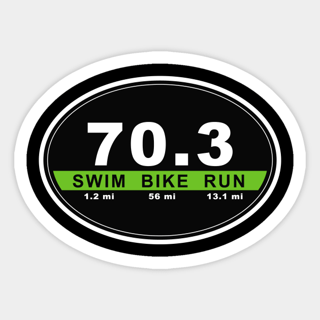 70.3 Triathlon Swim Bike Run Sticker by Pavement Party